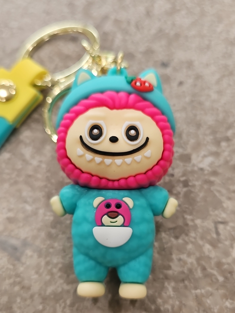 Labubu Cute Teal & Pink  Keychain Accessories
